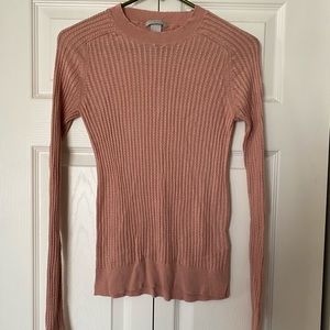 H&M Lightweight Cable Knit Light Pink Sweater
